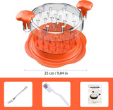 Chicken Shredder Large Chicken Breast Shredder Tool Twist with Brush&Fork, Visible Meat Shredder Machine, Anti-Slip Strip, Ergonomic Handle, BPA Free, Suitable for Pork Beef Chicken(Orange)