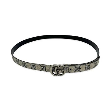 Gucci - GG Supreme Thin Reversible Marmont Belt