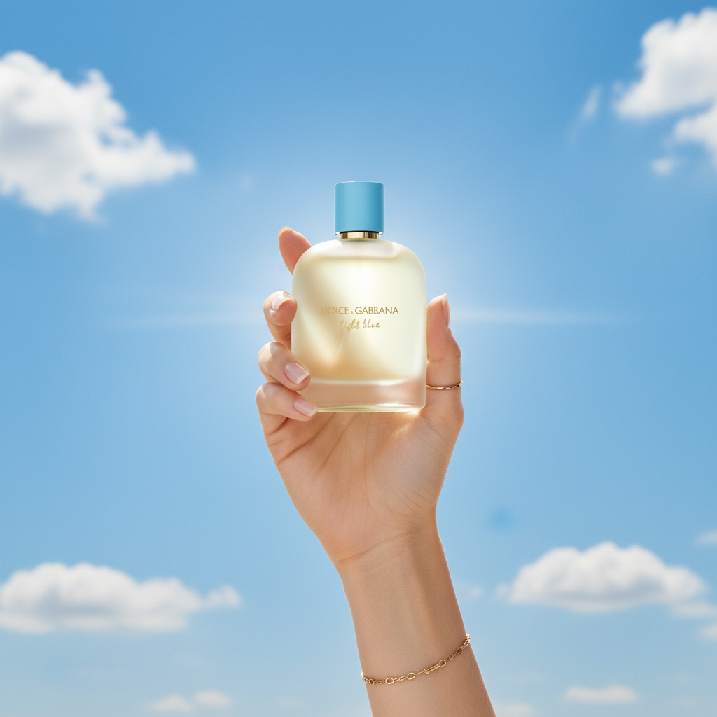 Light Blue Held Against Blue Sky