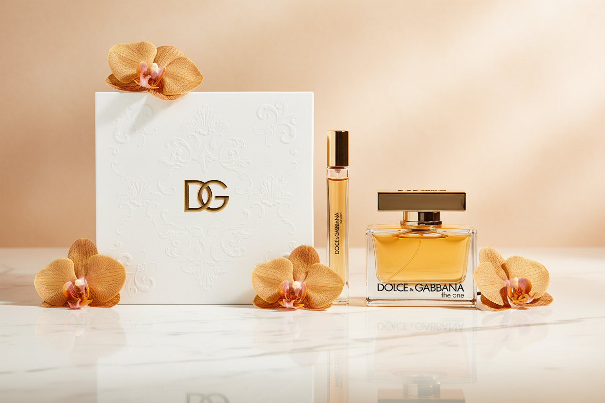 The One Women Gift Set on Marble with Orchids