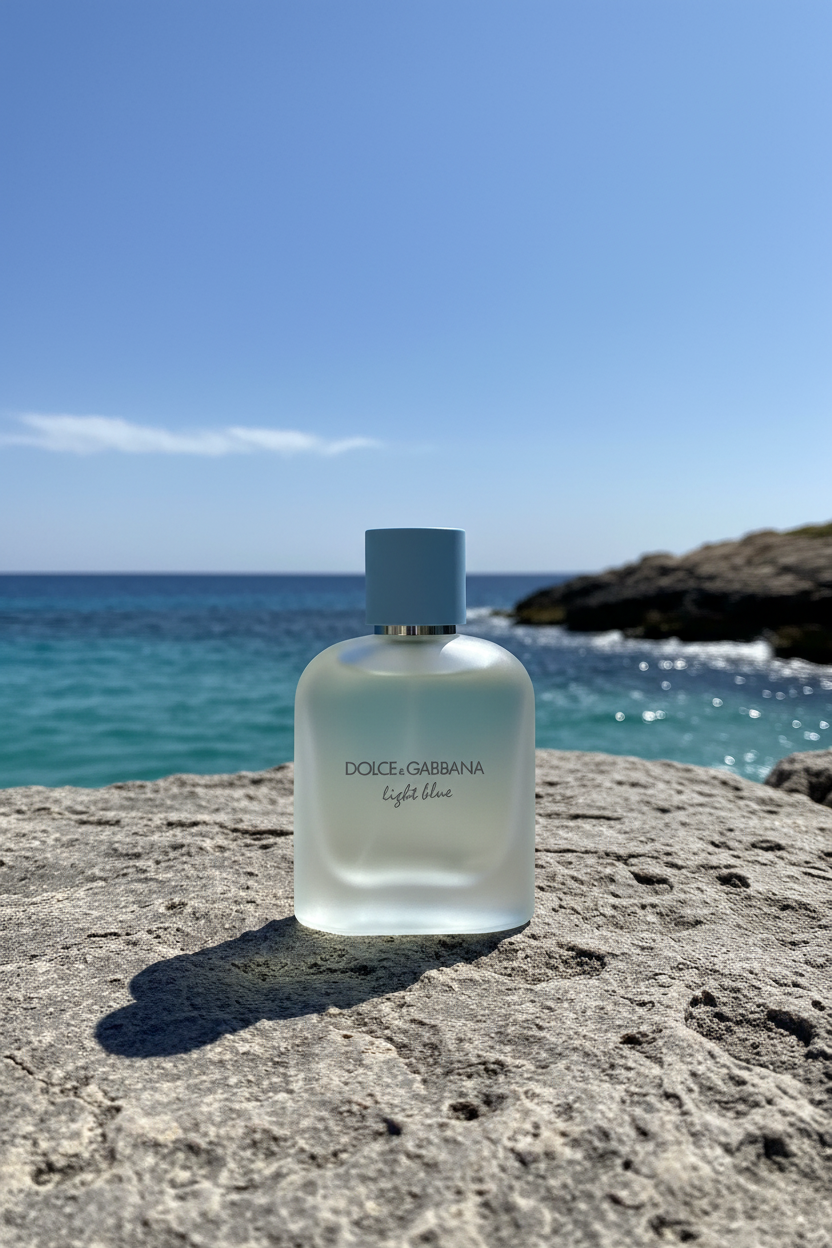 Dolce & Gabbana Light Blue Pour Homme on Mediterranean coastline