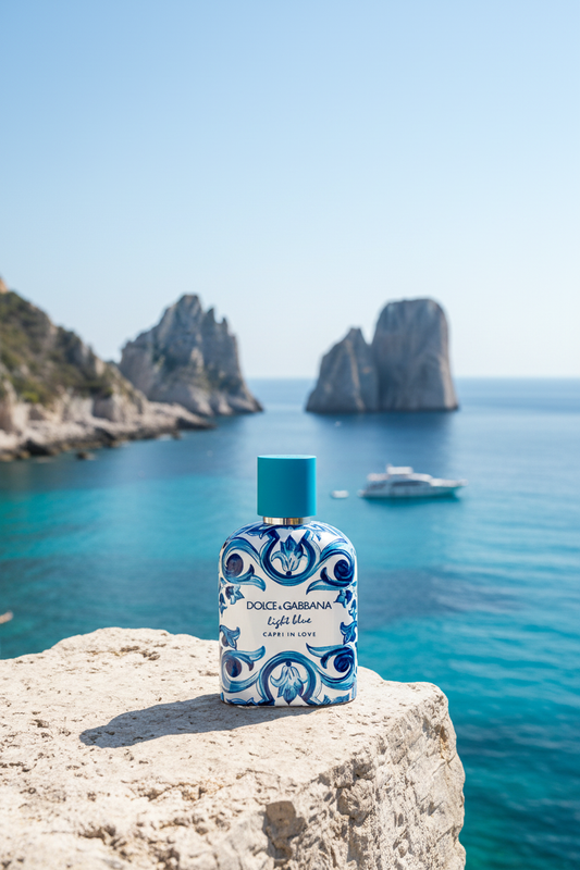 Dolce & Gabbana Light Blue Capri in Love on Capri island coastline